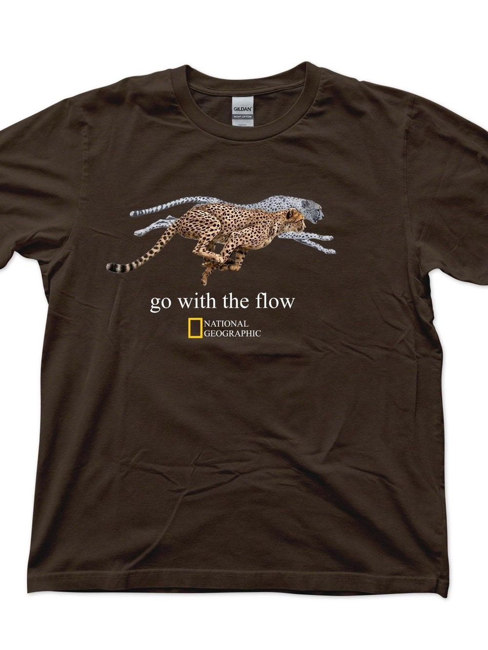 Gildan Brown National Geographic Leopard'Go With The Flow' Cheetah Graphic Tee